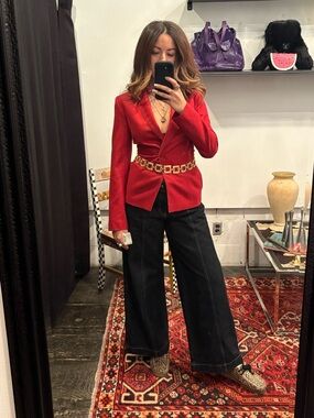 90s Holt Renfrew Red Tailored Blazer